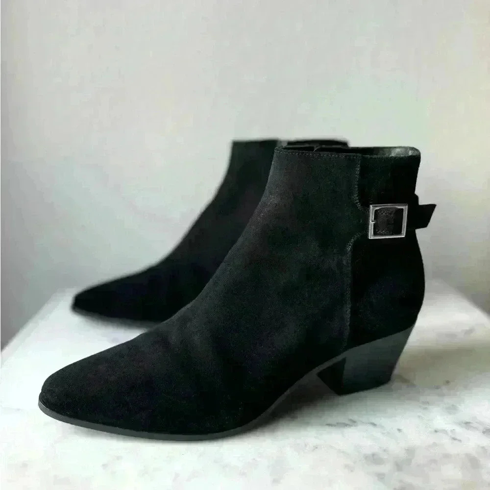 Saint Laurent Women’s‎ Suede Black Ankle Boots Size 6 - Picture 7 of 9